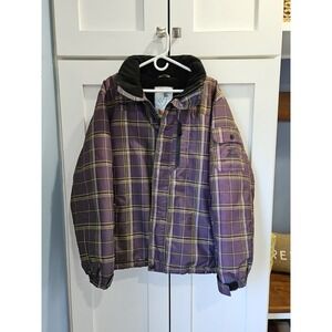 Zeroxposur Men's Gray Plaid Comfort Performance Snowboard Ski Jacket Size XL